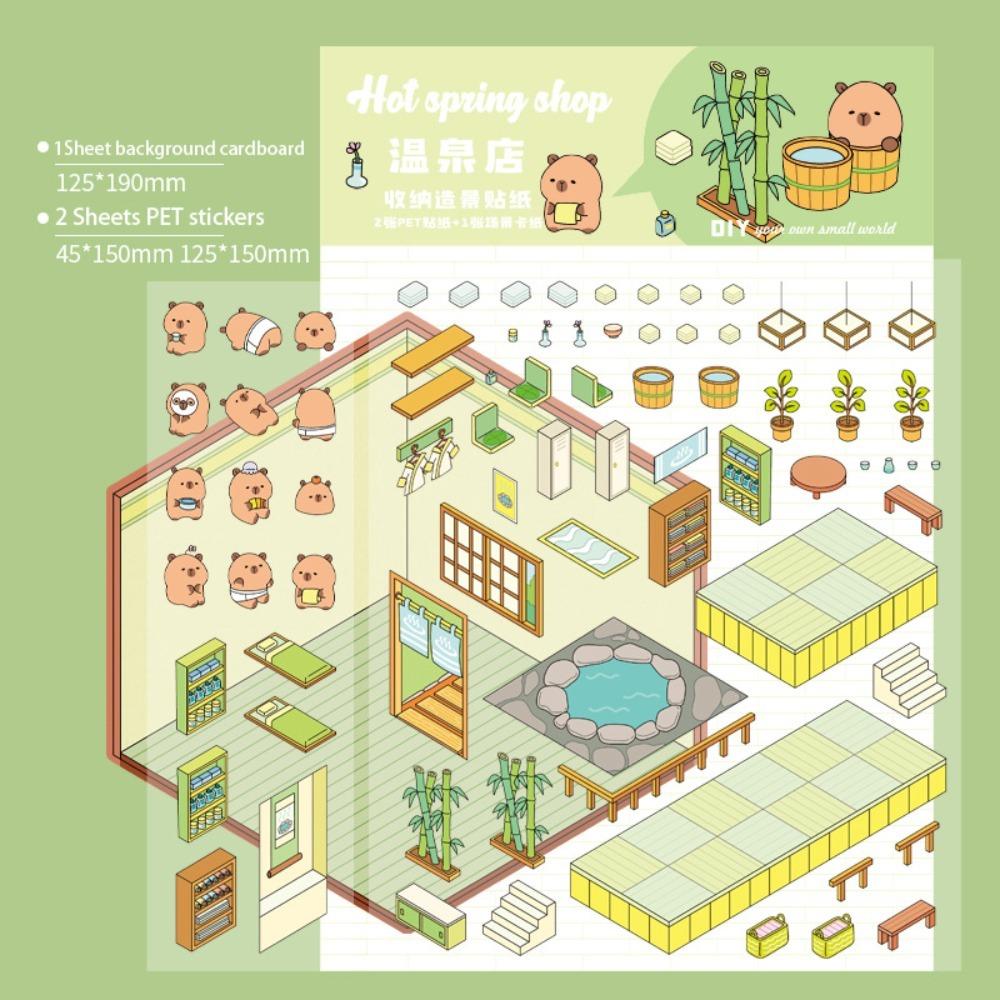 3D Миниатюрная сцена 3D Наклейки Наклейка для ноутбука Капибара Новые наклейки для ландшафтного дизайна