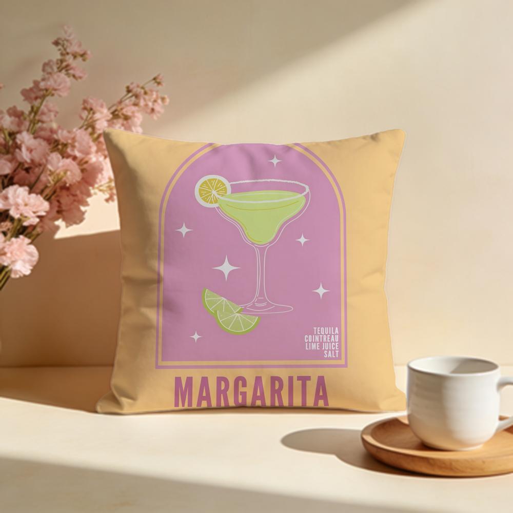 Hot MMargarita Cocktail Arted Cushion Cover Stylish Washable Pillow Cover Ideal for Couch Bedroom Car Decoration