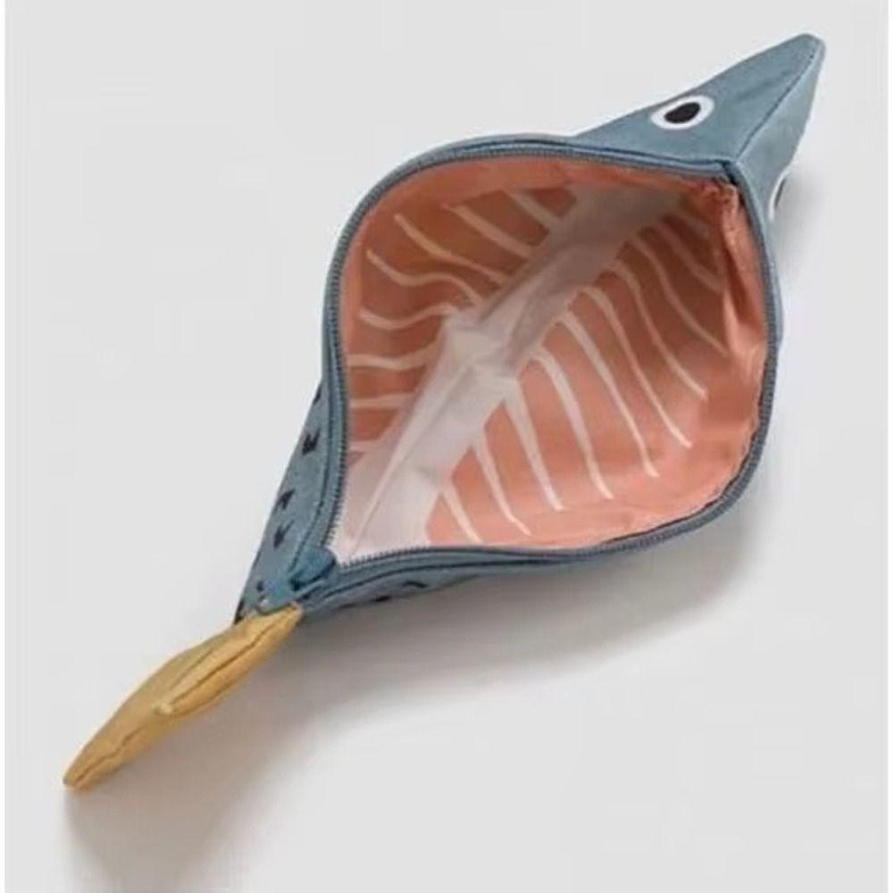 Grouper Shape Fish Pencil Bag Funny Stationery Storage Bag Versatile Pencil Case Birthday Gift