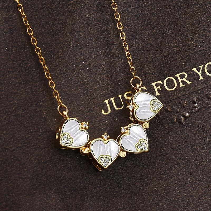 Variety of Four-leaf Clover Love for Women Clavicle Style Temperament Two-wear Trendy Pendant Necklace