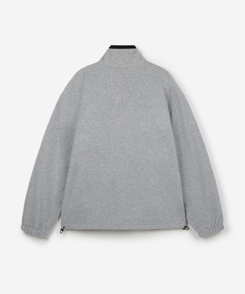 TIENJITIUMEON W Oversized Fleece Half Zip-Up (Light Gray) Tnts6F100G2