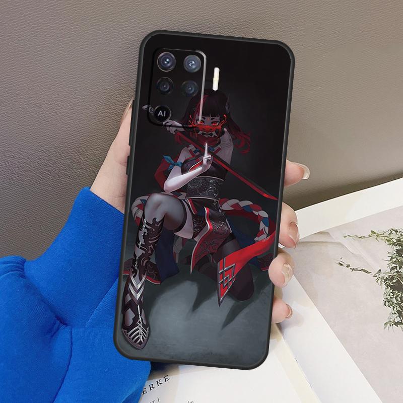 Чехол с изображением аниме Neon Oni Girl для OPPO A15 A16 A3S A5S A52 A72 A94 A74 A54 A83 A91 A93 A31 A5 A9 2020 A53 S