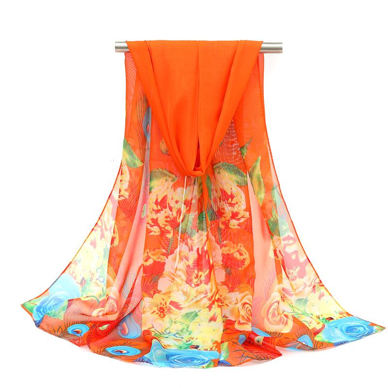 Spring/Summer New Women'S Silk Scarf 150 * 45cm Simulated Silk Twill Square Scarf Fashion Printed Large Square Scarf Professional Scarf