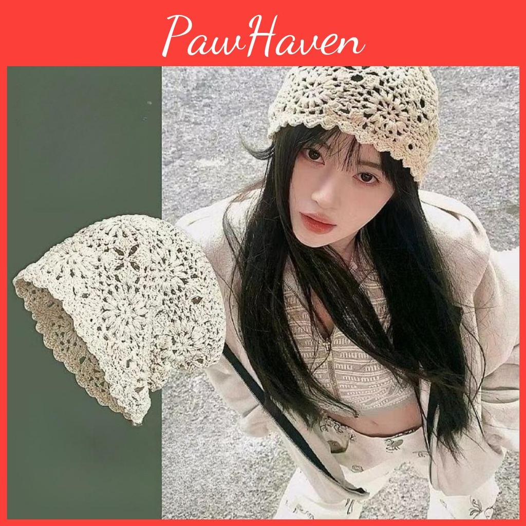 Свободная женская шапка без полей Вязаная ажурная шапка Шапка-носок Женская шапка Тонкая стриженая шерстяная шапка Вязаная шапка Шапка с ворсом