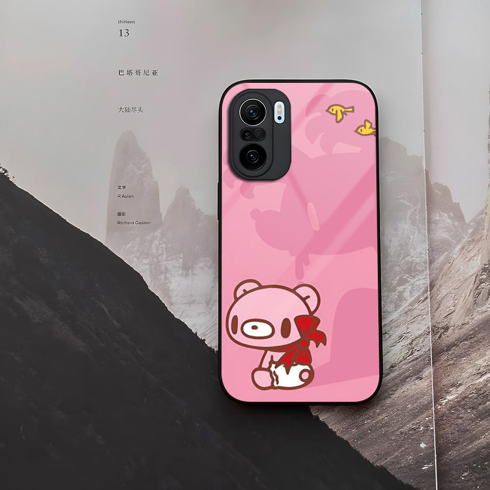 Cute G-Gloomy Bear Phone Case Tempered Glass For Xiaomi 15 14 12 Lite Pro 13 11t Lite POCO M6 M5 X6 X5 X3 F5 F6 Pro Cover