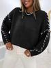 Yangyang Women's Autumn/Winter Ribbed Round Neck Loose Knit Sweater