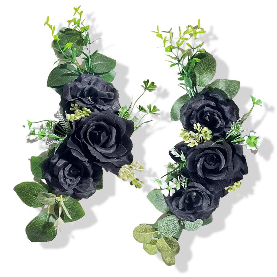 2 шт. Уличные Имитация Розы Многоцветные Цветы для Спинки Стула Арка Угловой Цветок