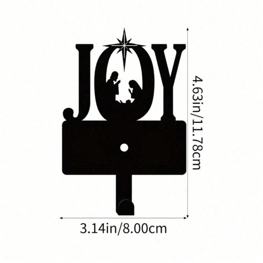 Decorative Metal Wall Hook with Joy Lettering, Entryway Organizer for Keys, Cups, Hats, Umbrellas, Cute Home Decor for Living Room, Bedroom
