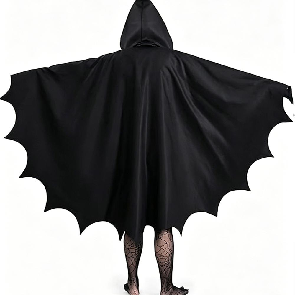 Black Hooded Bat Cape Devil Wizards Vampires Cosplay Costumes Halloween Festive Masquerade Ball Stage Performance Costume
