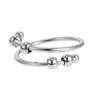 Open Design Anti Stress Jewelry Stainless Steel Adjustable Finger Ring Spinner Ring  For Women