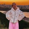 Cherry Print Hoodie Sweatshirt Casual Streetwear Oversized Women's Fall Fashion Pullover