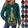 Women's Fashion Long Sleeve Christmas Loose Long Sleeve Round Neck Casual Top
