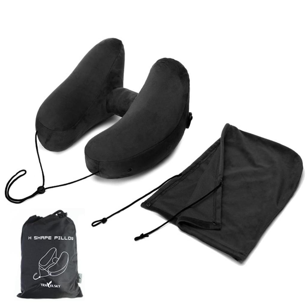 Exgox Neck Pillow for Air Neck Easy To Portable Suitable for Air Comfortable Storage Bag Included Airplanes, H-Shaped Pillow, Pillow, Compact, Carry,