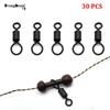 30pcs Big Eye Swivels UK Size 8 Lead Making Heli-chod Swivels Matt Black Anti Glare Rolling Swivels Carp Fishing Tackle Rigs