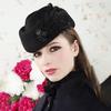 Vintage Wool Felt Hat Shipform Stewardess Cap Women Pure Woollen Jazz Winter Warm Fashion Cap Hat