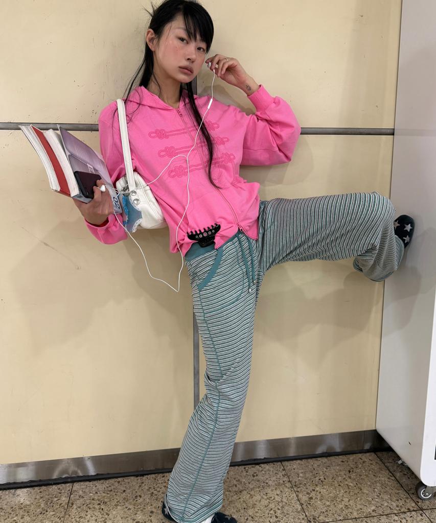 CRANK Candy Stripe Lounge Pants_Green