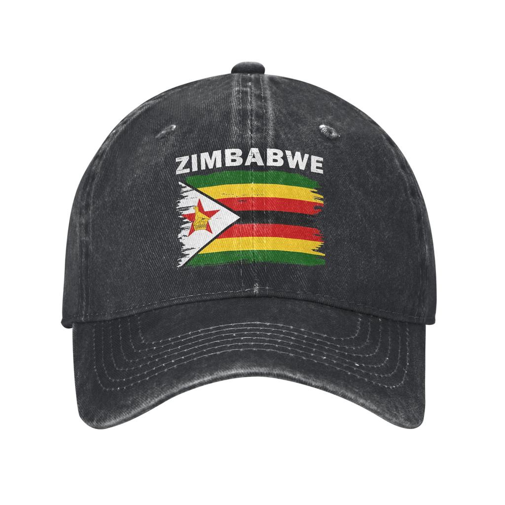 Summer Zimbabwe Flag National Baseball Cap Sun SunProof Custom Logo Washed Trucker Hat FeUnisex Unisex Cool Hippie Snapback Cap