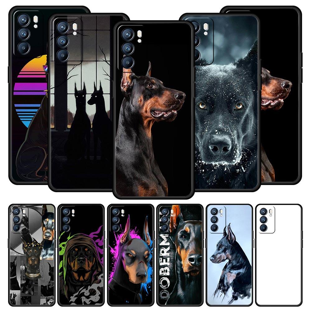 Чехол для телефона с изображением добермана для Oppo Reno 13 12 11 10 7 F Find X5 X6 A98 A80 A79 A78 A57 A54 A31 A17 Pro 5G Мягкий ТПУ Чехол Сумка