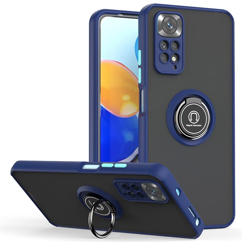 Противоударный матовый чехол-броня из ПК для Xiaomi Redmi Note 11 11S 11E 11Pro 4G 5G с автомобильным магнитным держателем-кольцом для Redmi Note11 Pro