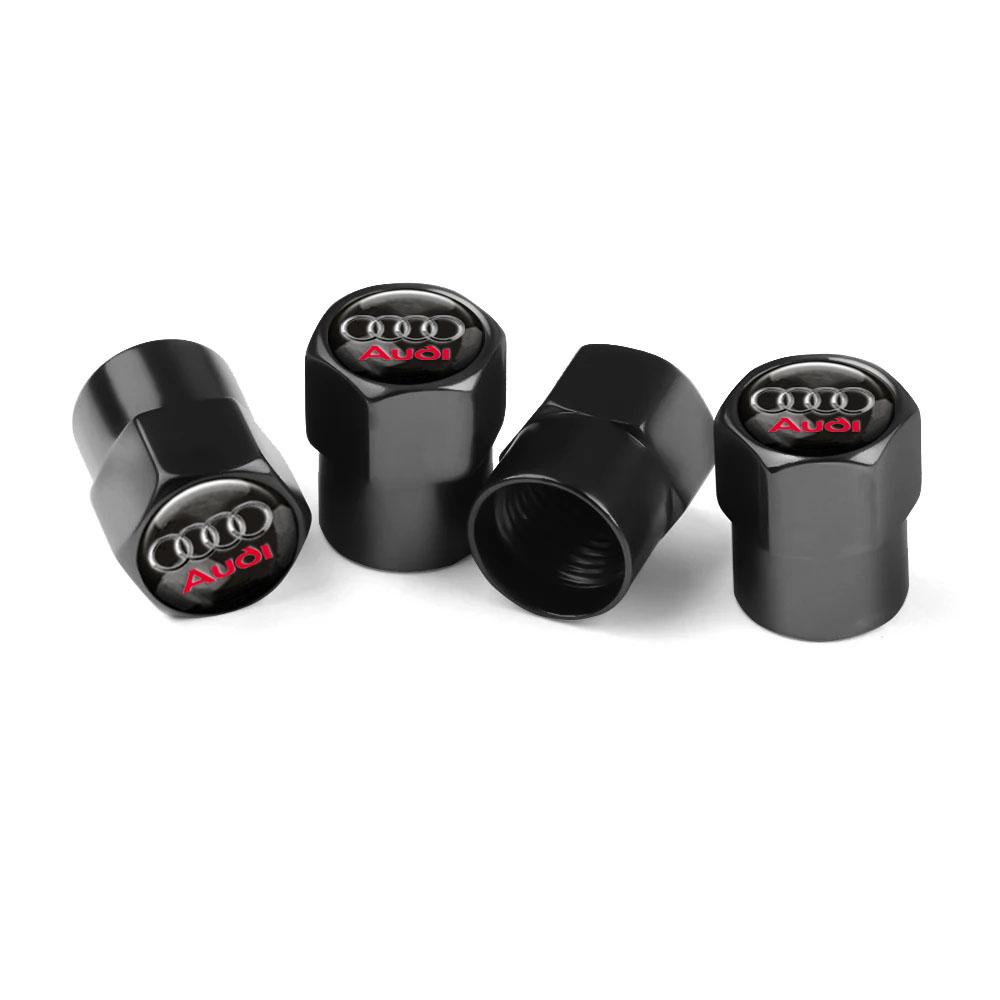 2026 4Pc Car Wheel Tire Valve Cap Badge Emblem Air Stem Tyre Plug For 4UYUE S A3 A5 A6 A1 A2 A4 A7 A8 Q1 Q2 Q3 Q4 Q5 Q6 Q7 Accessories