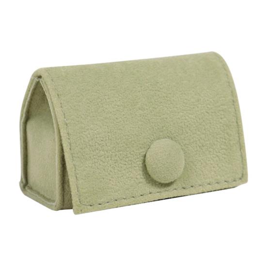 Mini Jewelry Box Elegant Luxury Soft Velvet Portable Solid Color Snap Button Travel Ear Studs Earrings Finger Ring Organizer Bag Holder Container Case