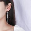 Серьги с кристаллами и цифрами из стерлингового серебра 925 пробы для женщин, корейские длинные серьги-капли с кисточками, элегантные ювелирные изделия для вечеринки и свадьбы, подарок