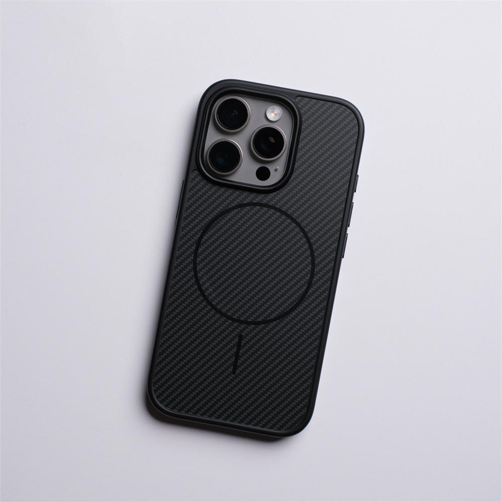 Активная сенсорная кнопка камеры Магнитный чехол Для iPhone 16 15 Pro Max 14 13 С рисунком из углеродного волокна Для беспроводной зарядки MagSafe Чехол