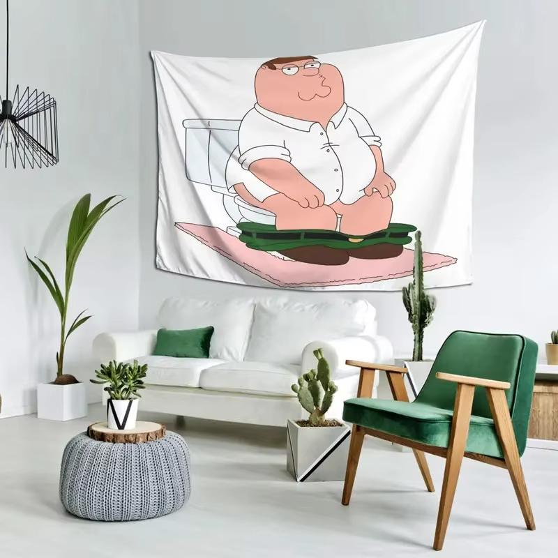 VIKAMA Peter Griffin Tapestry Cartoon Wall Art Perfect for Man Caves Game Rooms Living Rooms Comedy Fan Decor Gifts