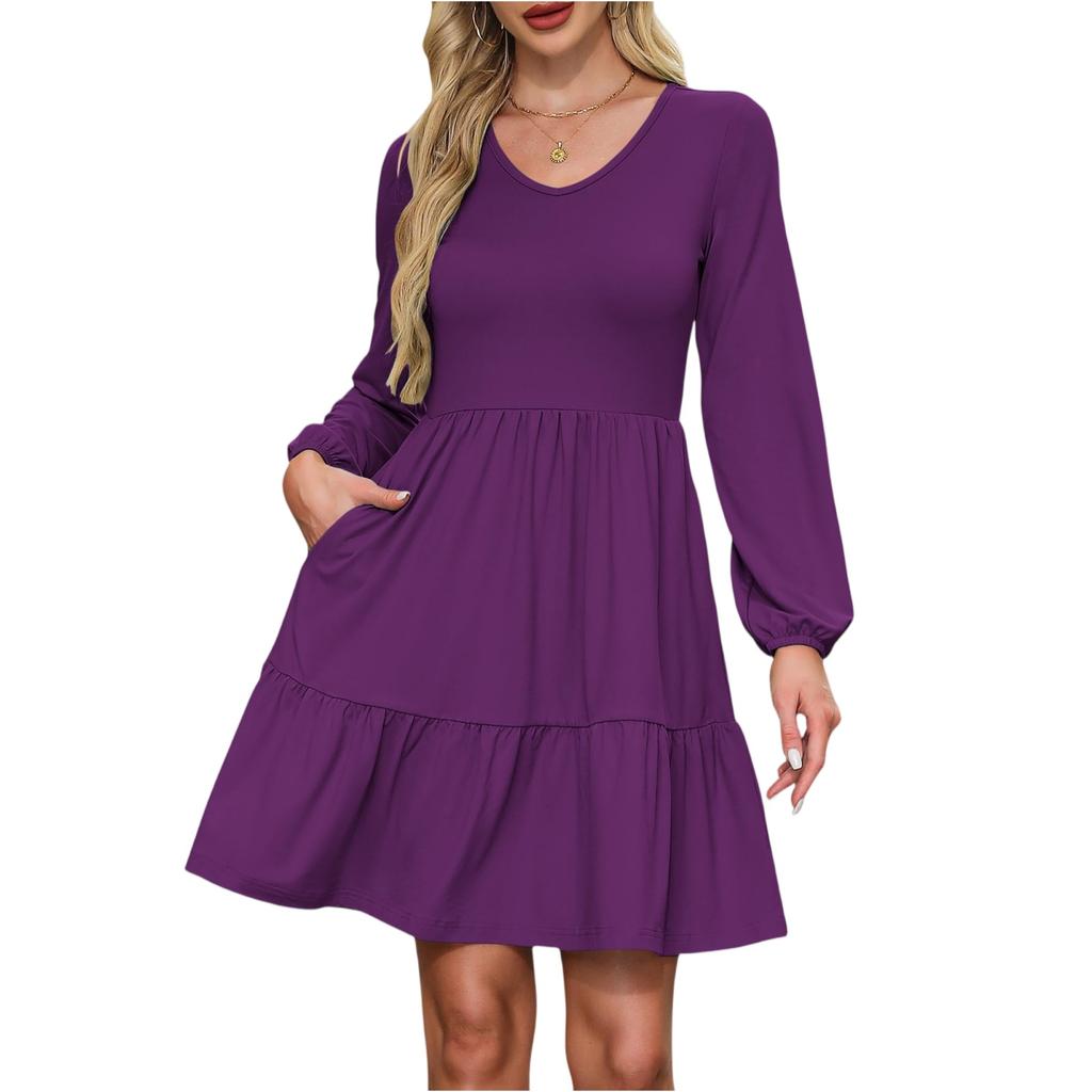 Women's Fashion Casual Long Sleeve Dresses