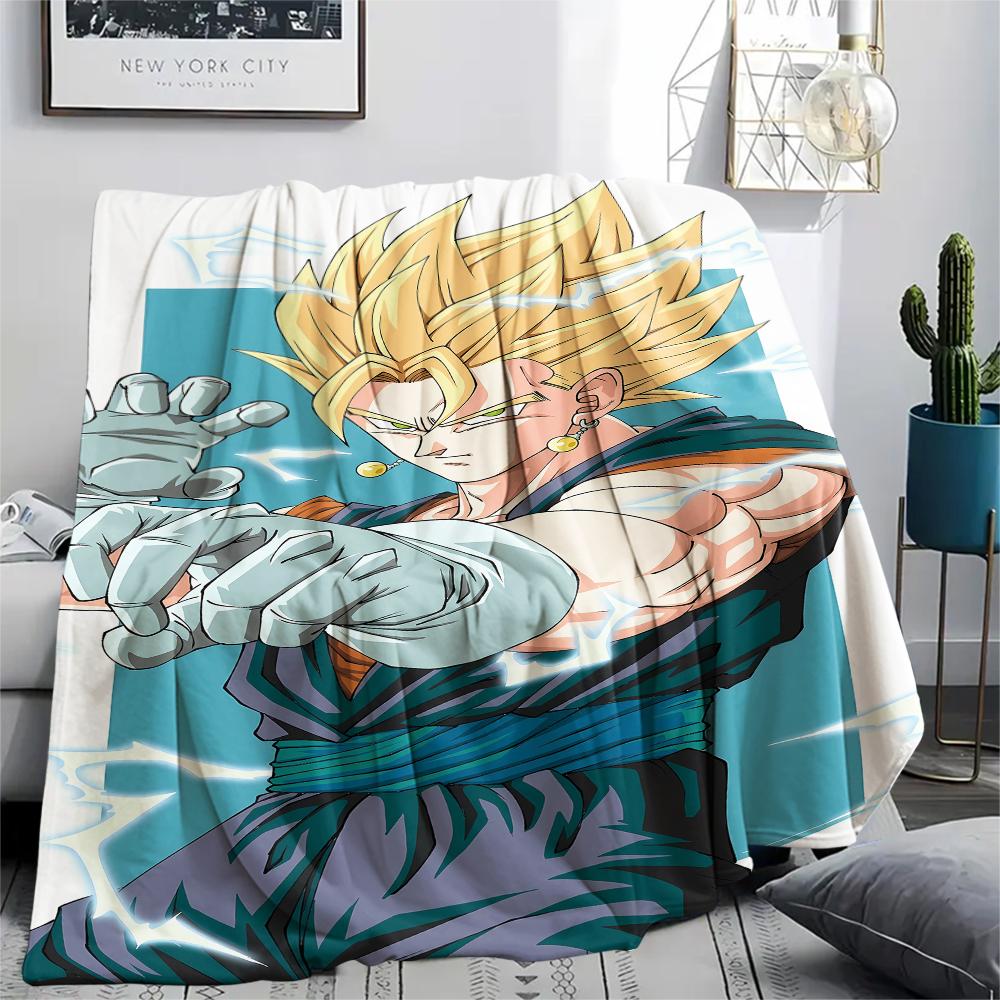 Фланелевое одеяло с принтом персонажей Dragon Ball, Высококачественное, Удобное для всех сезонов, Декор для дома, Тепло и уют, Идеально для рождественских подарков