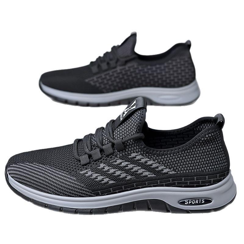 Men's shoes new fly-woven shoes, simple and breathable casual shoes, soft soles, light and versatile sports shoes