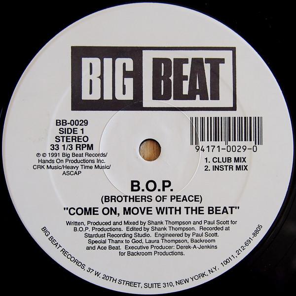 12-дюймовая пластинка BOP. Давай Двигайся в Ритм BB0029 Big Beat 1991 США Танцевальная Электроника Б/У