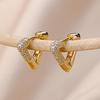 Циркониевые треугольные серьги для женщин, из нержавеющей стали, геометрические серьги-кольца для пирсинга, трендовые, свадебная эстетическая бижутерия, подарок для женщин