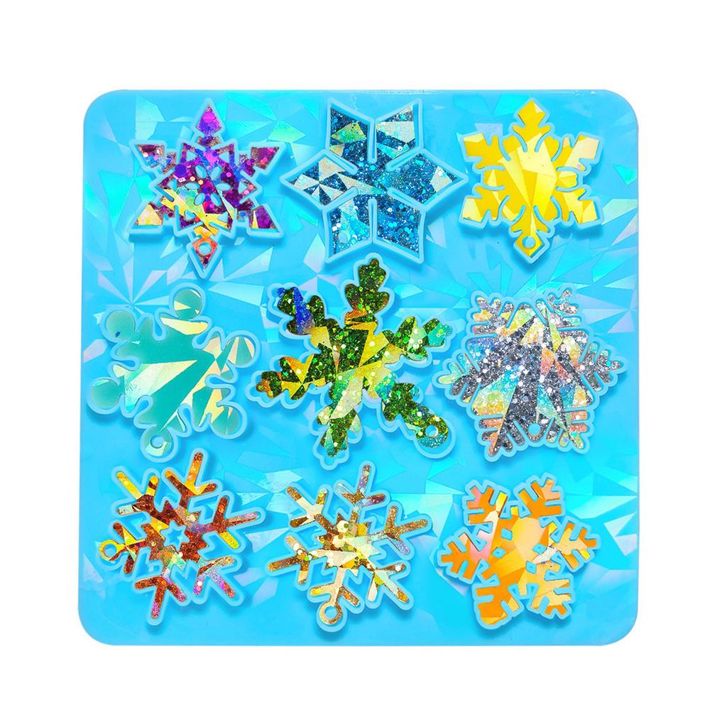 Rainbow Effects Snowflake Pendants Silicone Mold Holographic Christmas Decoration Snowflake Charm Resin Molds DIY Craft