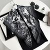 Silk Scarf Luxury Print No Elasticity Oblique Line Printing