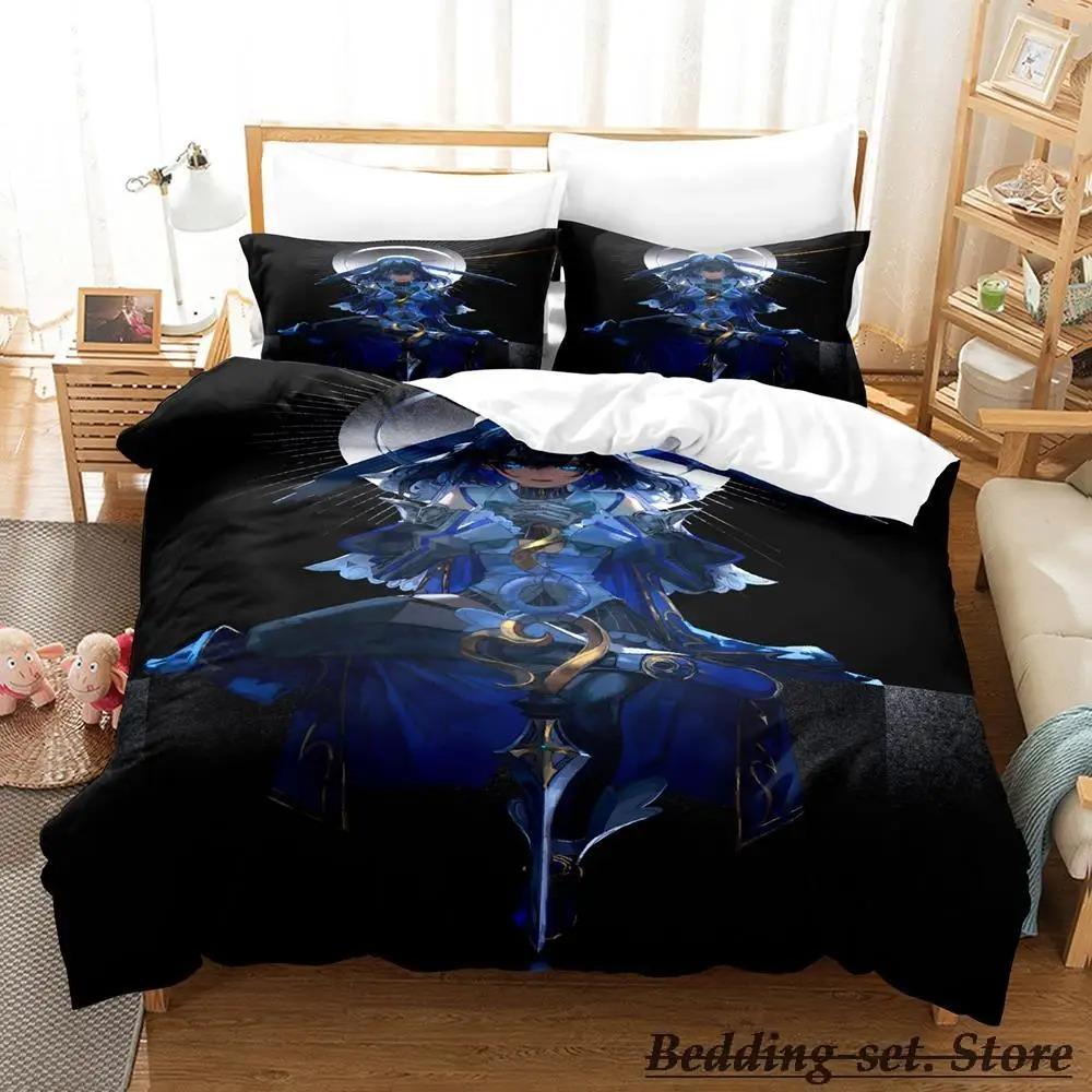 Ouro Kronii Bedding Set Single Twin Full Queen King Size Bed Set Adult Kid Bedroom Duvetcover Sets Anime Parure De Lit Bed