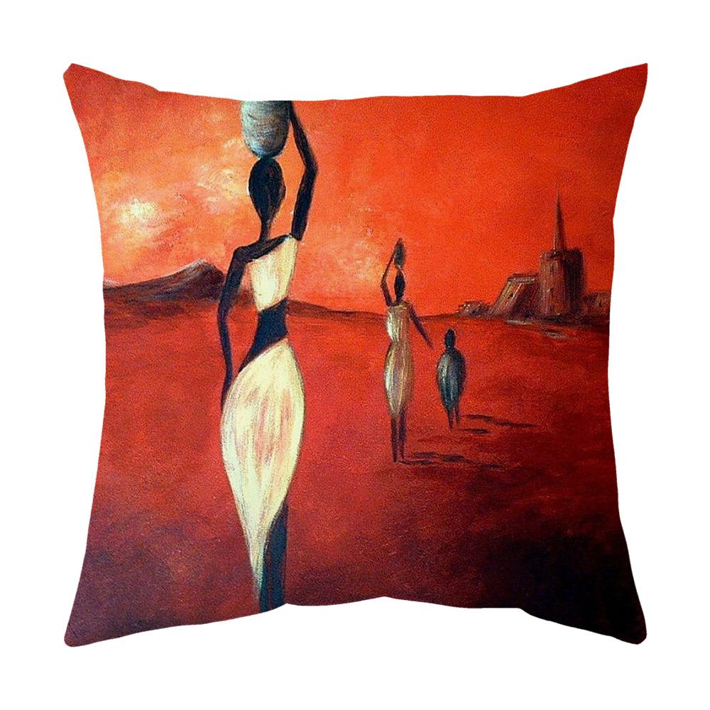 Красочная расписанная вручную египетская черная наволочка для подушки в машину, подушка для дивана, домашняя подушка