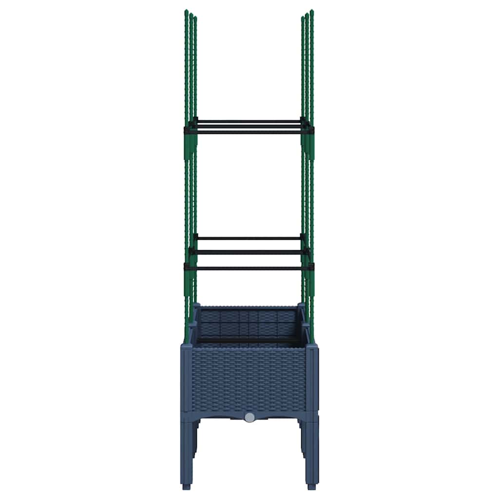 Planter with Trellis Blue Grey 80 x 40 x 142.5 cm PP