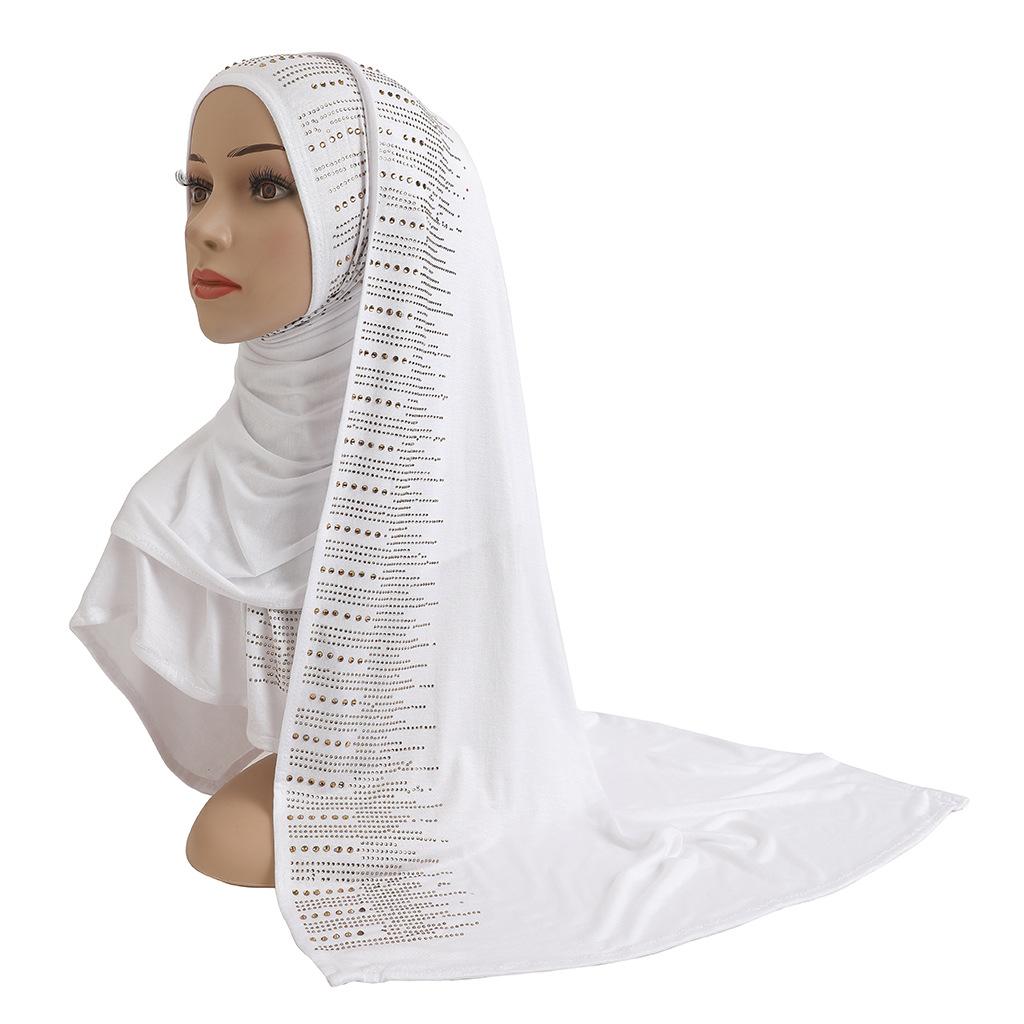Jersey Scarf Stones Modal Headscarf Women's Hijab Islamic Female Shawl Lady Bonnet Headwrap