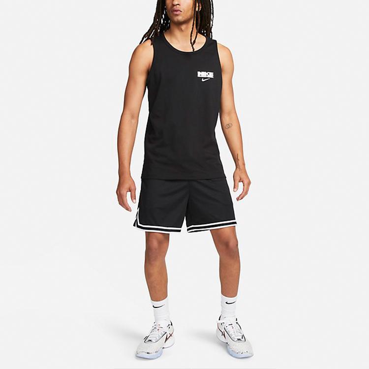Nike Мужские майки Черные с круглым вырезом Умеренный прямой крой FJ2301-010