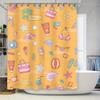 Летняя пляжная шторка для душа с разноцветными аксессуарами для декора ванной комнаты Солнечный оранжевый принт