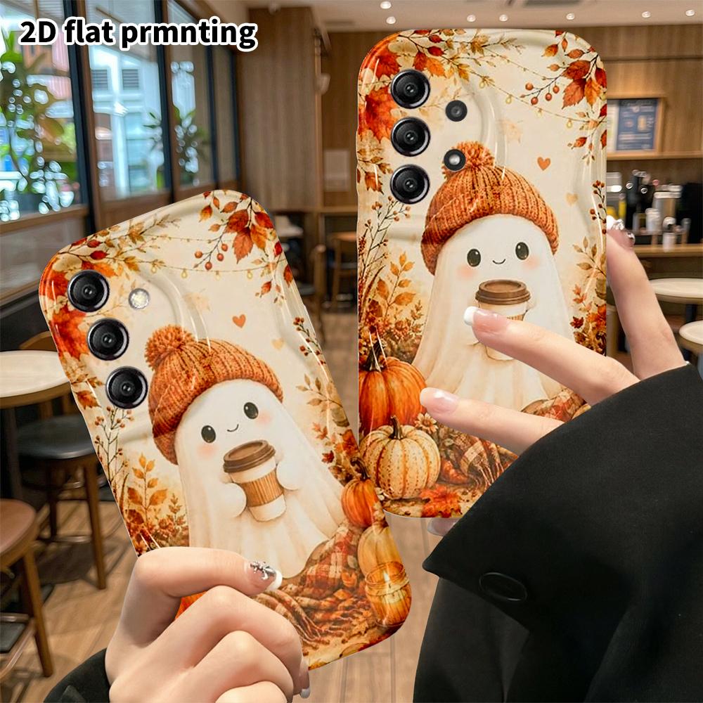 Phone Case: 2D Flat Samsung Galaxy A34 A35 M05 M06 S20 S22 S21 FE Plus 5G Protective Case, Autumn Healing, Christmas and Halloween Gifts