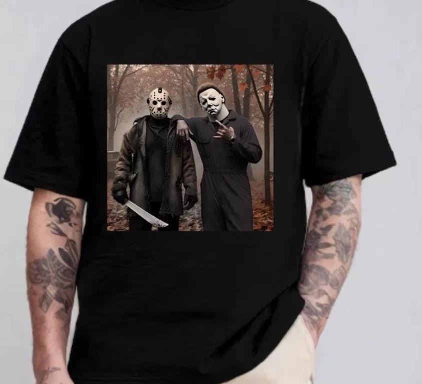 Jason Voorhes Michael Myers Shirt, Friday the 13th, Jason and Michael Shirt