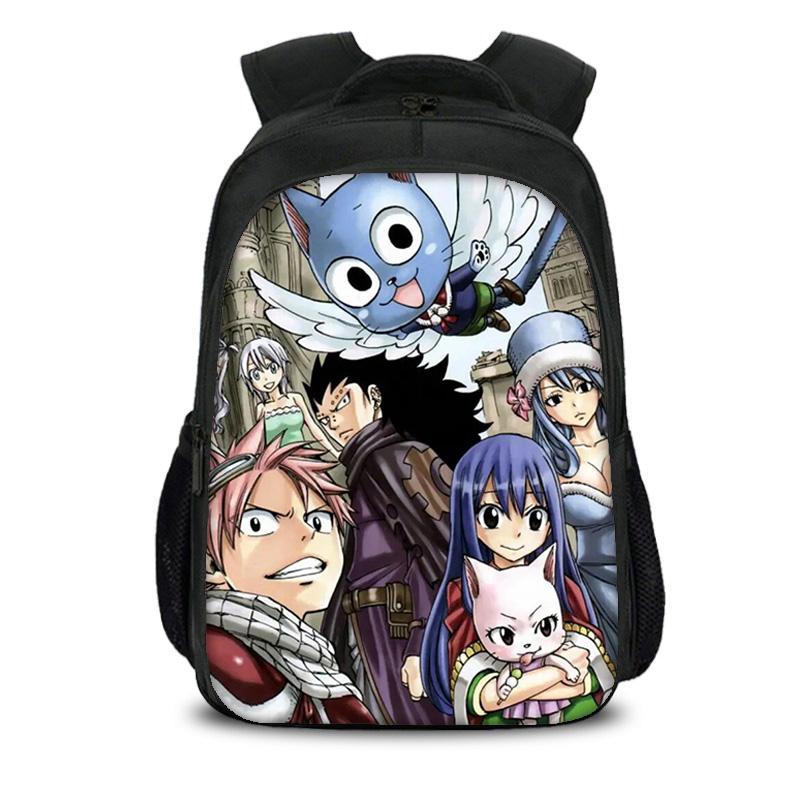 FAIRY TAIL Двухслойный Рюкзак Мультяшный Аниме Принт Студенческий Для Мальчиков и Девочек Новый Большой Вместимости Универсальный