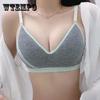 Корейская версия тонкого хлопка без стального кольца, регулируемая форма, дышащее впитывающее пот женское нижнее белье, бюстгальтер