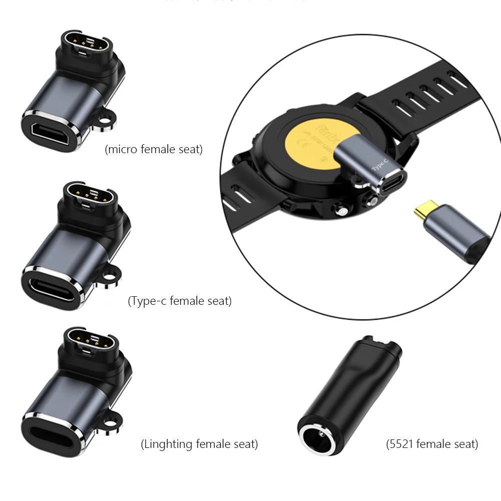 USB-адаптер зарядного устройства Type C/Micro/ios для Garmin Fenix ​​7/6/5 Instinct 2S Venu 2 Plus EPIX forrunner 745, зарядный конвертер для часов