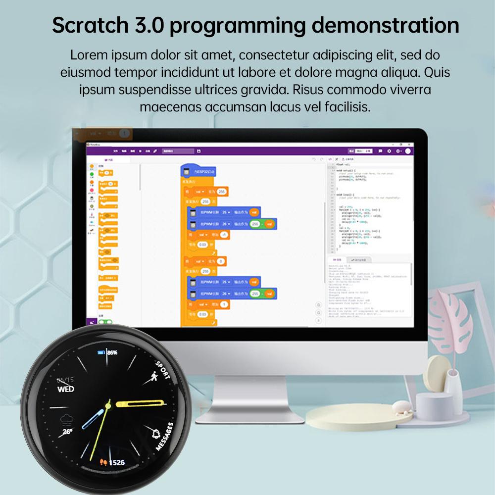 Плата разработки ESP32-C3 Wifi Bluetooth Модуль С 1,28-дюймовым круглым дисплеем На борту модуль ESP32-C3-Mini-1U Чип GC9A01