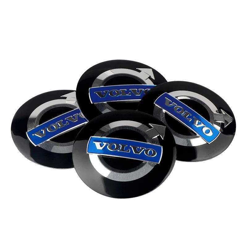 56MM 4Pcs Car Logo Wheel Hub Center Sticker Accessories For Volvo ES90 EC40 EX40 EM90 XC90 V90 V60 XC60 V40 S80 S60 S90 C40 XC40