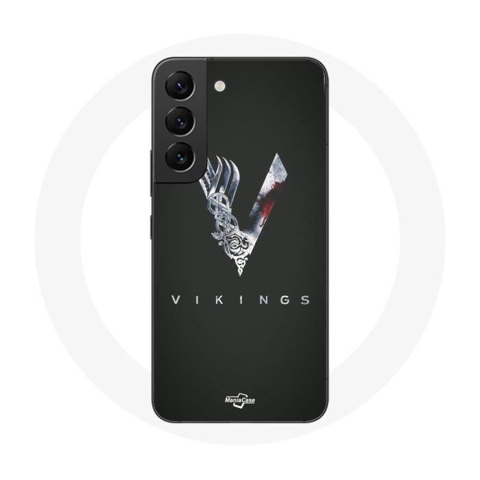 Чехол для Samsung Galaxy S21 FE Vikings Series Season 6 Logo V Sword Gray Black Background