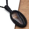Серый Ботсванский агат драгоценный камень Holloween Gifted Jewelry Macrame Ожерелье 20-32 дюйма